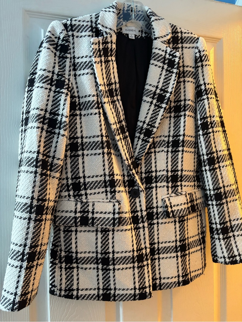 Reverence Plaid Tweed Black and White Blazer